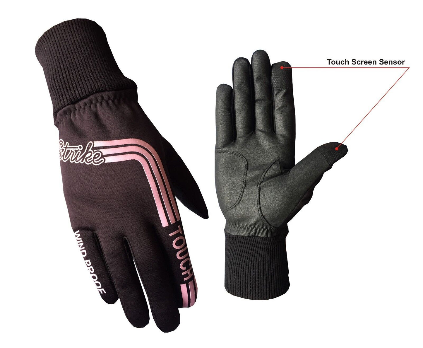 Guanti da golf invernali SG Women Nero/rosa termici antivento foderati in pile resistenti all'acqua