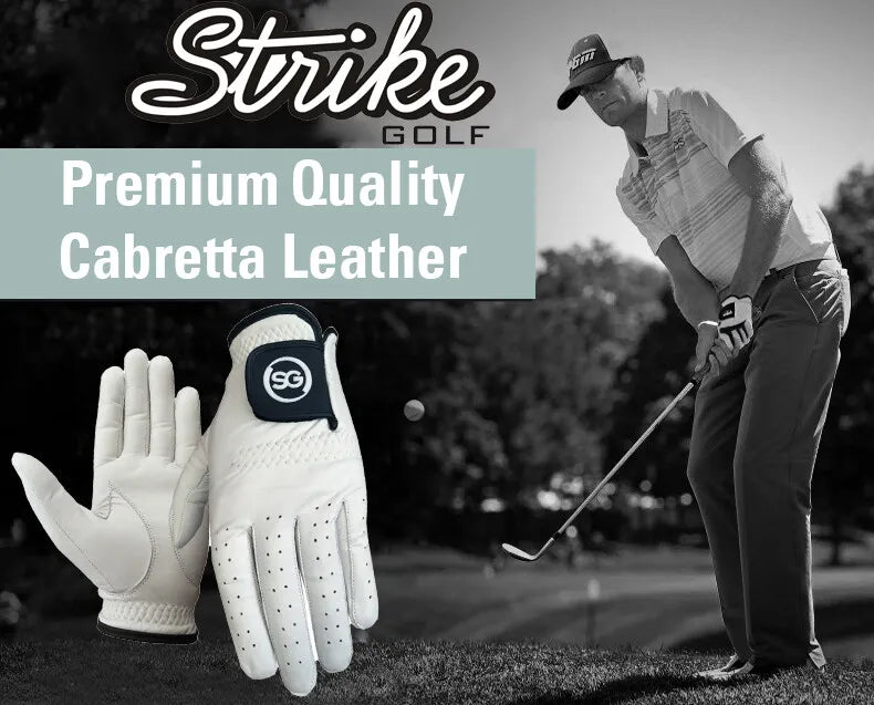 SG Men White 100% Cabretta Leather Golf Gloves for both and Right handed Golfers - Premium Quality