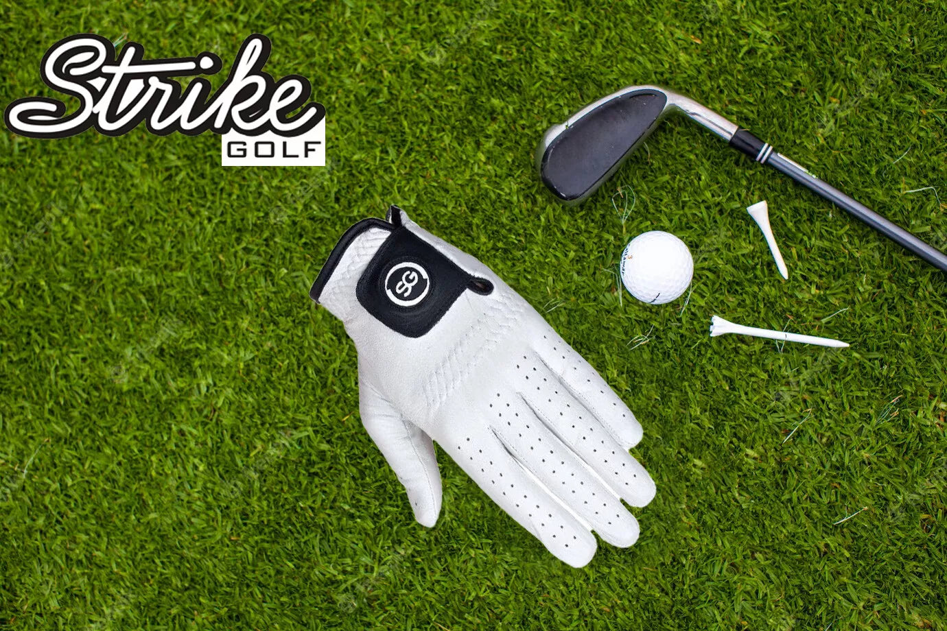 SG Men White 100% Cabretta Leather Golf Gloves for both and Right handed Golfers - Premium Quality